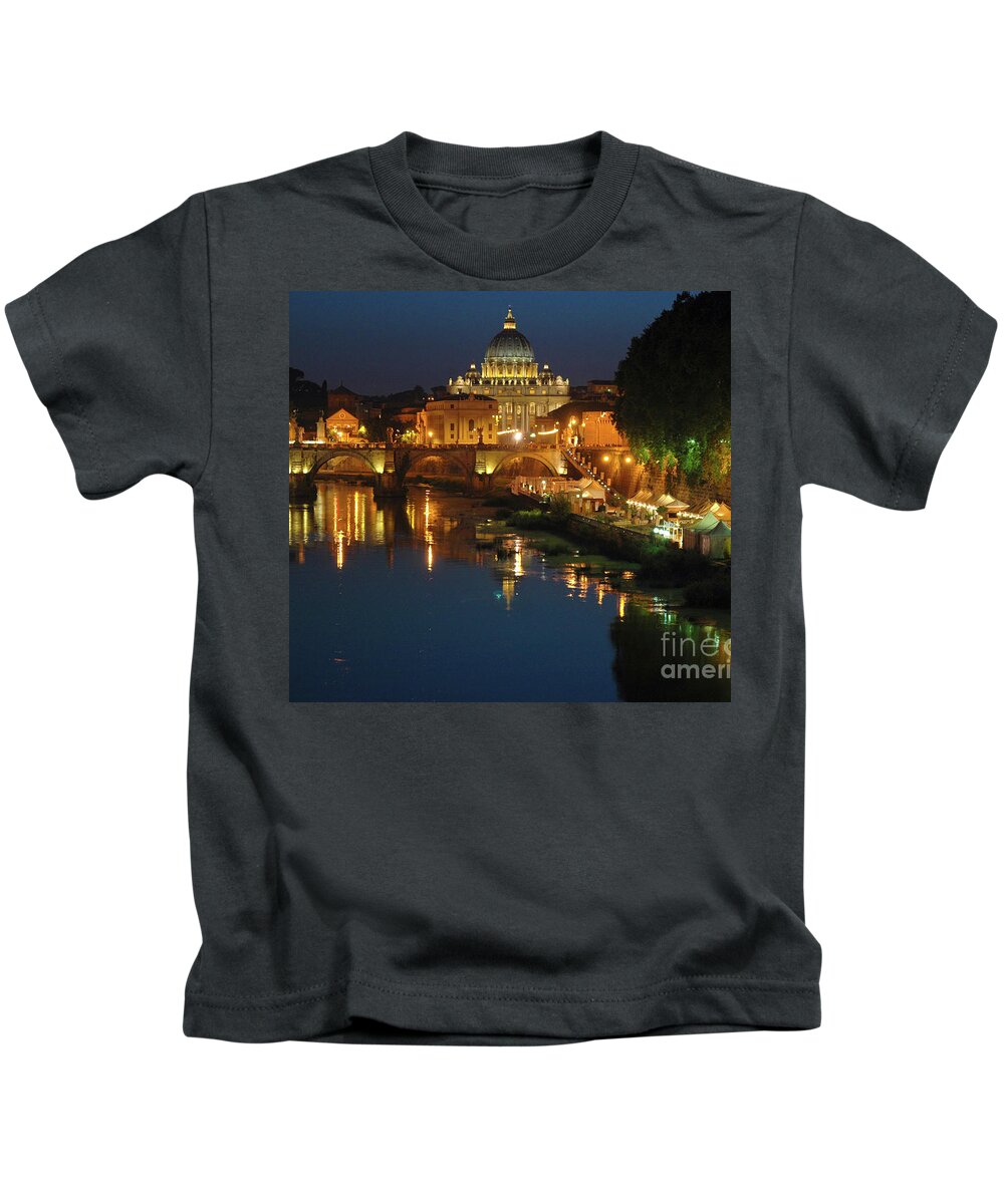 The Heart Of Christmas Is Love Kids T-Shirt featuring the photograph ETERNAL SOUND of ROME by Silva Wischeropp