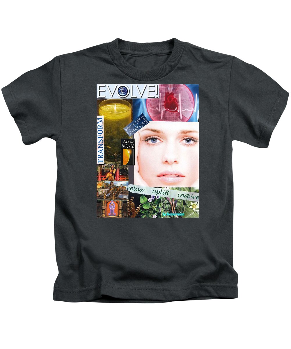 Collage Art Kids T-Shirt featuring the mixed media The heART of the Matter by Susan Schanerman