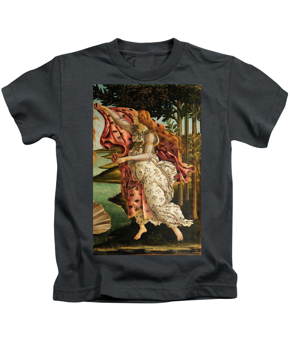 The Hora Of Spring Kids T-Shirt featuring the painting The Hora of Spring by Sandro Botticelli