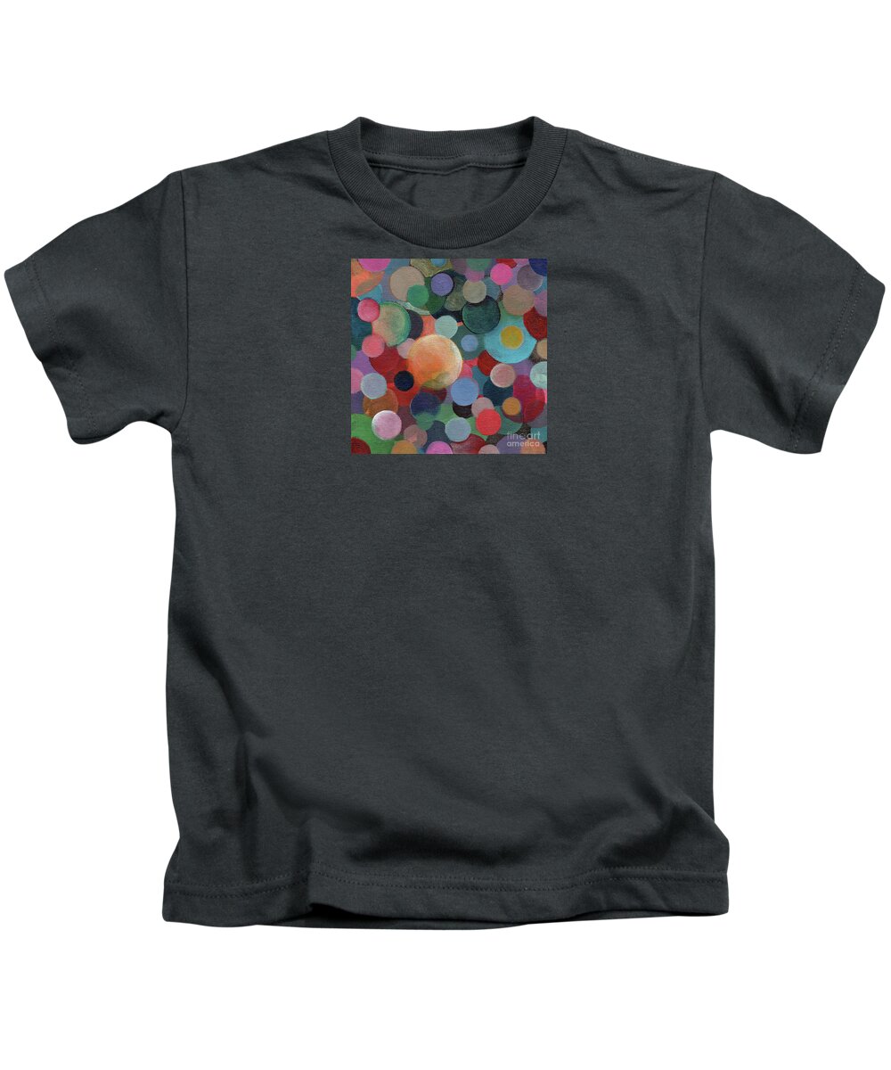 Circles Kids T-Shirt featuring the painting The Joy of Design X L by Helena Tiainen