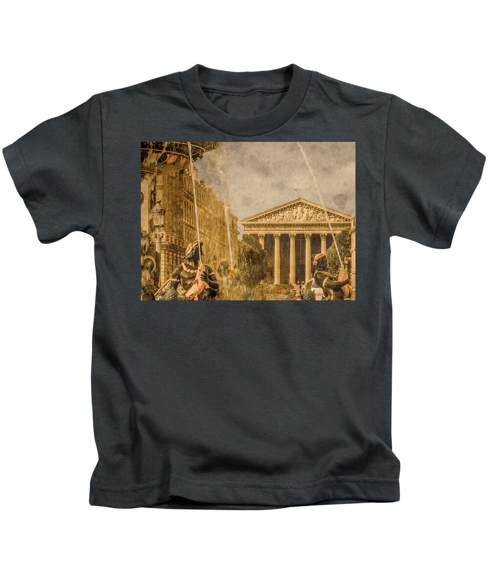Date Kids T-Shirt featuring the photograph Paris, France - The Madeleine by Mark Forte