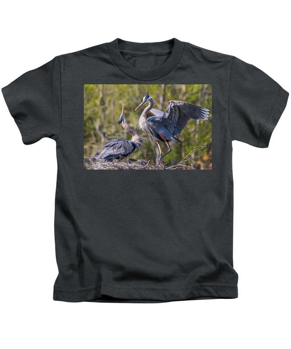 Bird Kids T-Shirt featuring the photograph The Master Returns by Jim Miller