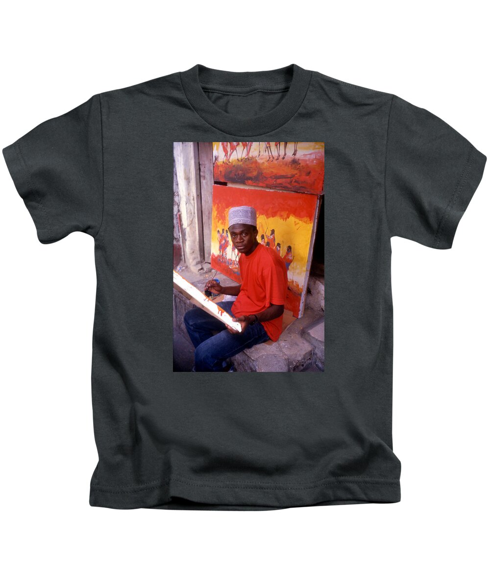 Africa Kids T-Shirt featuring the photograph The Painter by Steve Outram