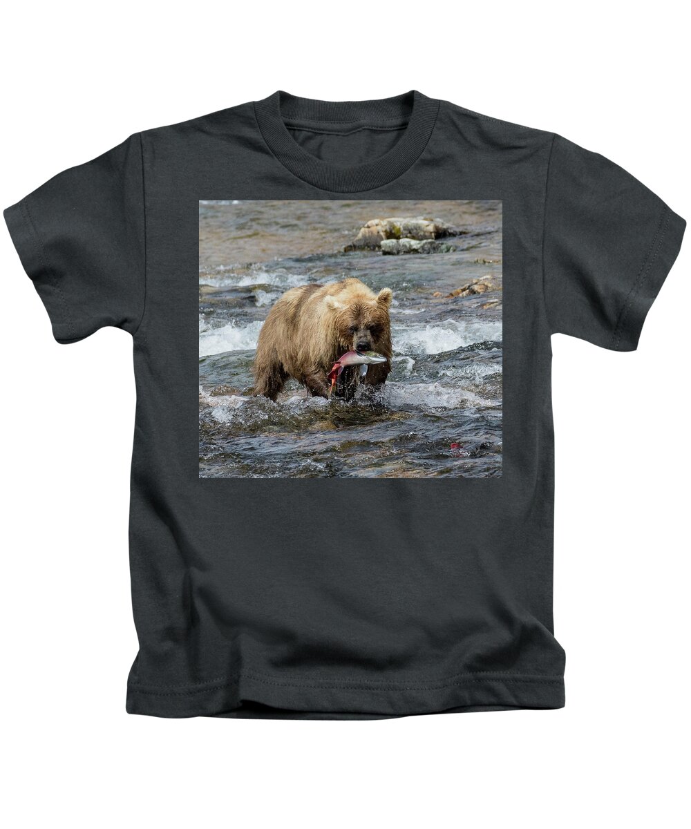 Alaska Kids T-Shirt featuring the photograph The Perfect Catch by Cheryl Strahl