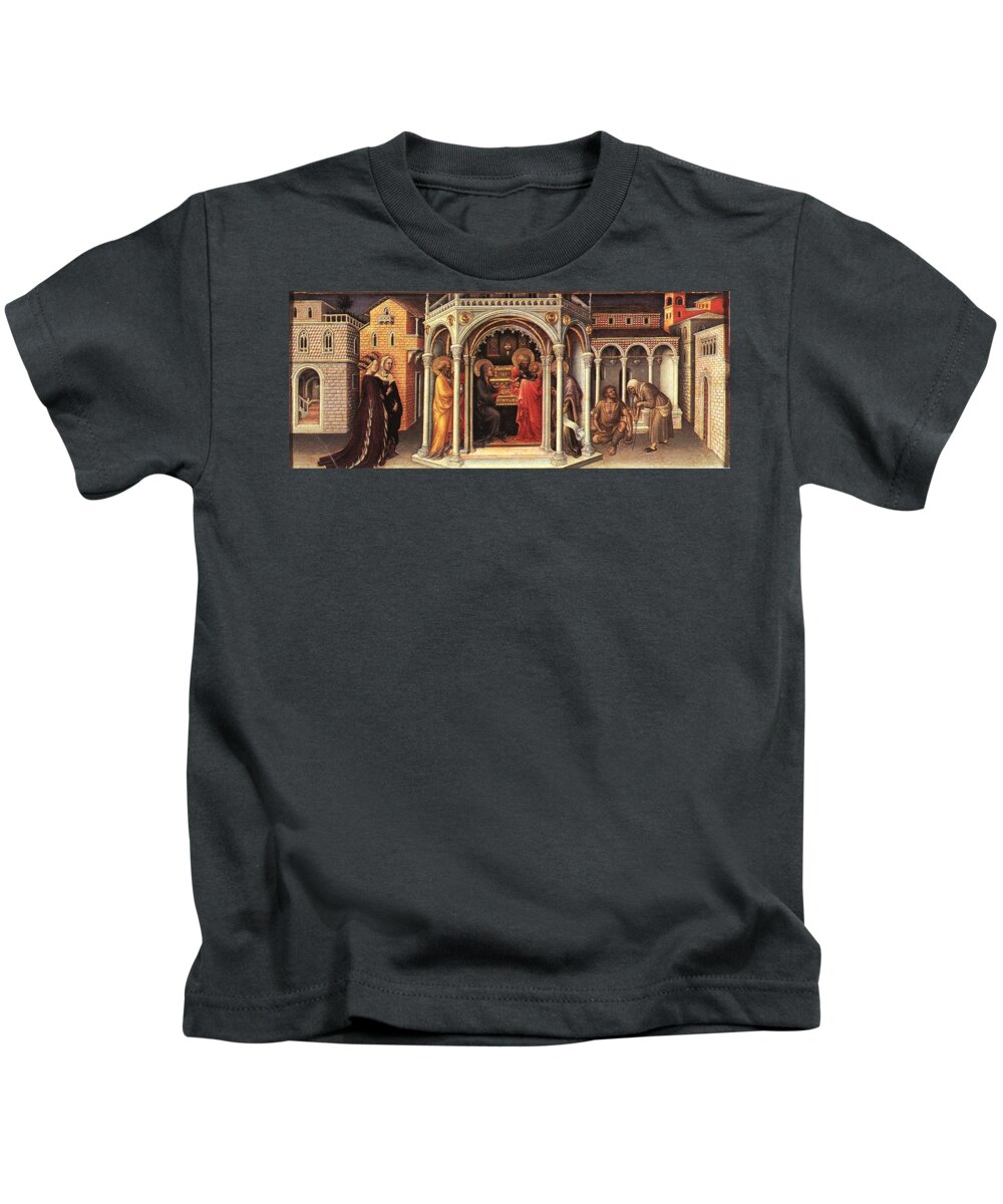 The Presentation In The Temple Kids T-Shirt featuring the painting The Presentation in the Temple by MotionAge Designs