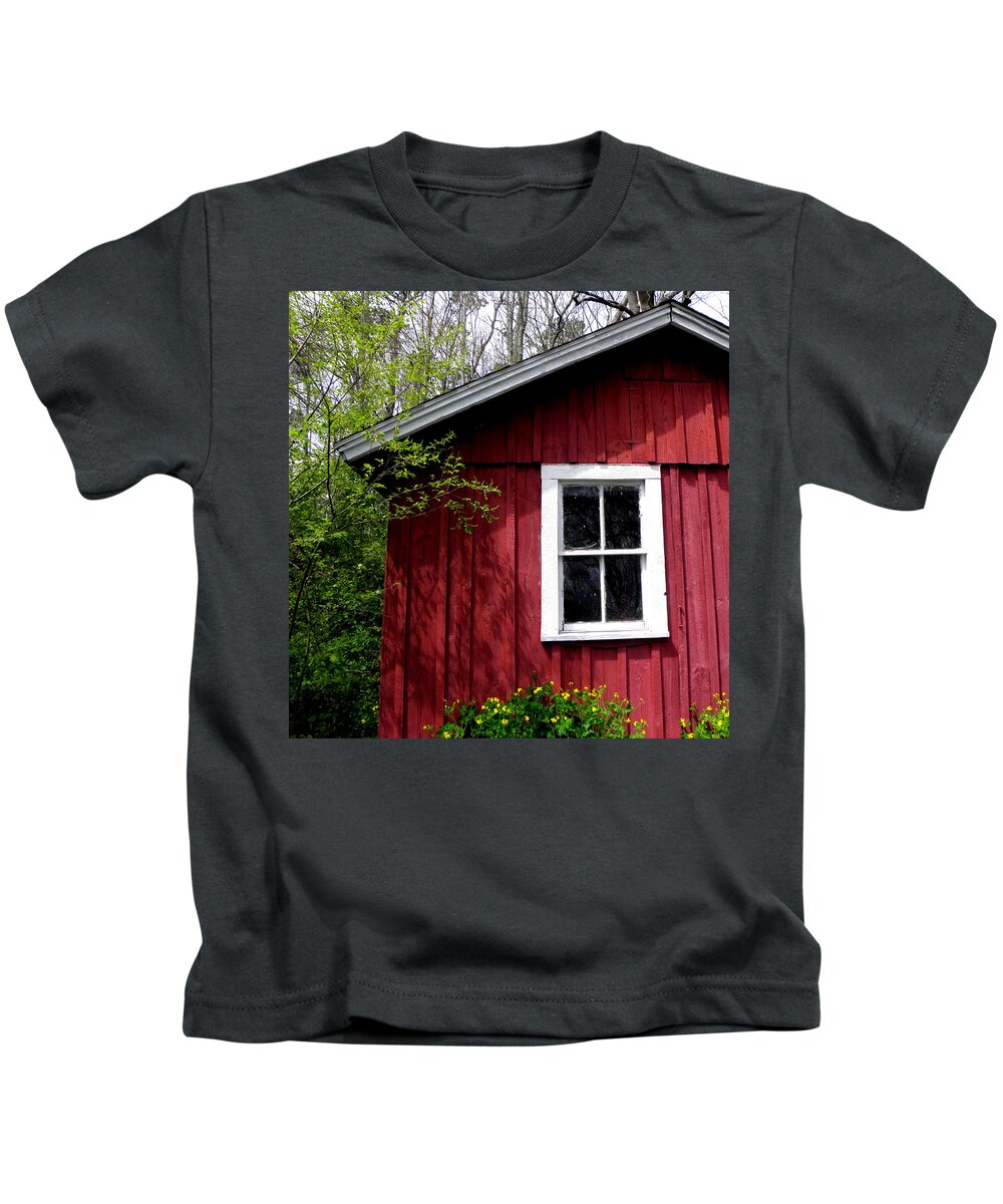 Back In Time Kids T-Shirt featuring the photograph The red room by Kim Galluzzo