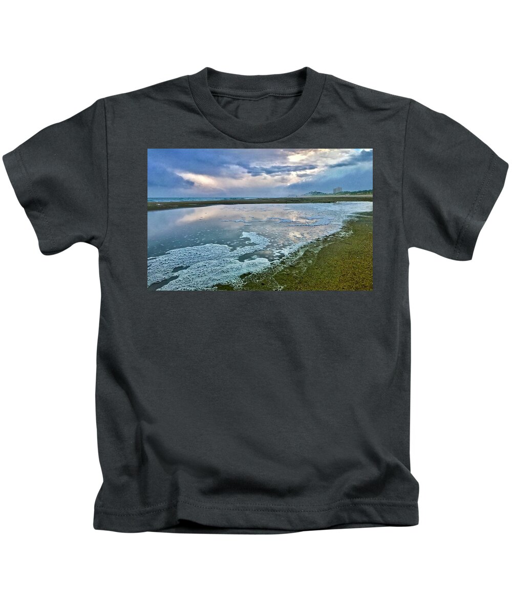 Beach Kids T-Shirt featuring the photograph The Reflection of the Storm by Shawn M Greener