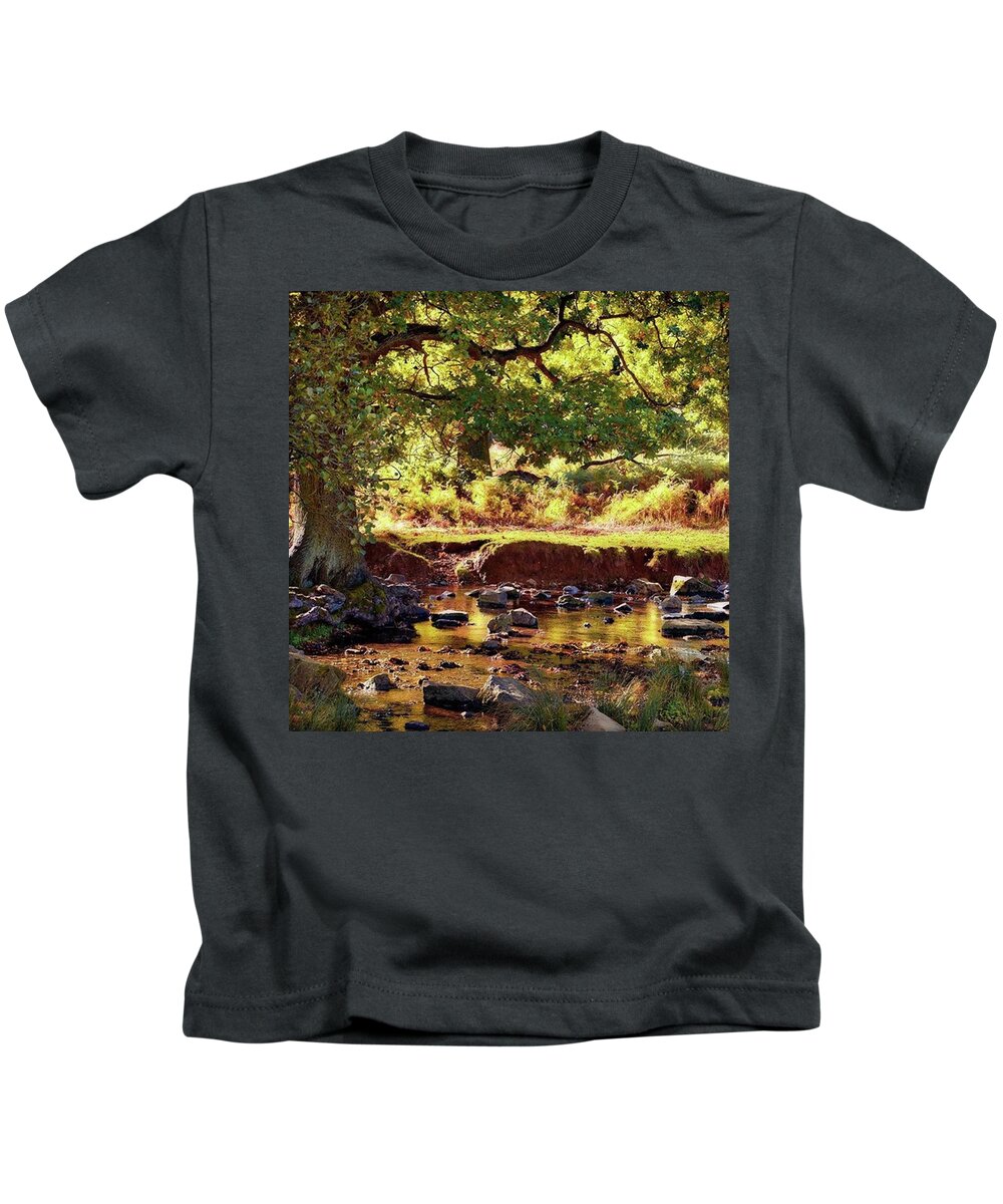 Linvalley Kids T-Shirt featuring the photograph The River Lin , Bradgate Park by John Edwards