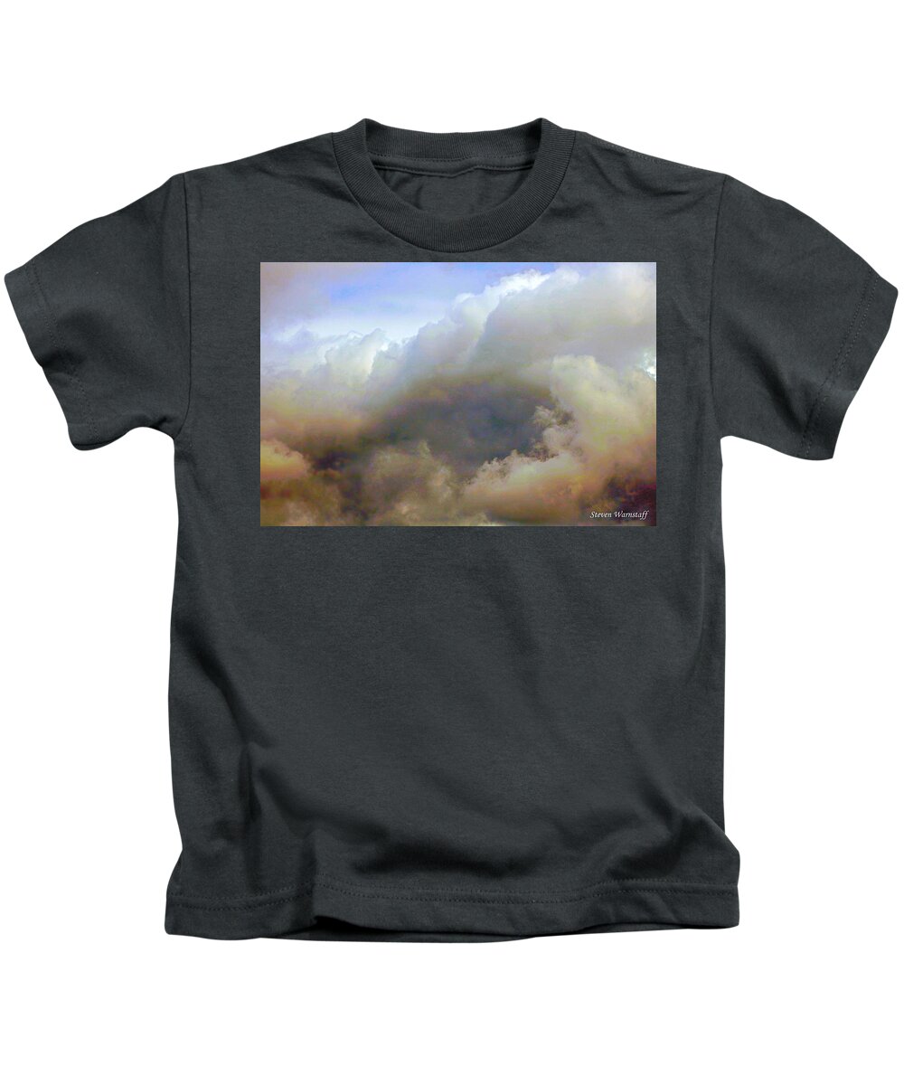 Clouds Kids T-Shirt featuring the photograph The Road Home by Steve Warnstaff