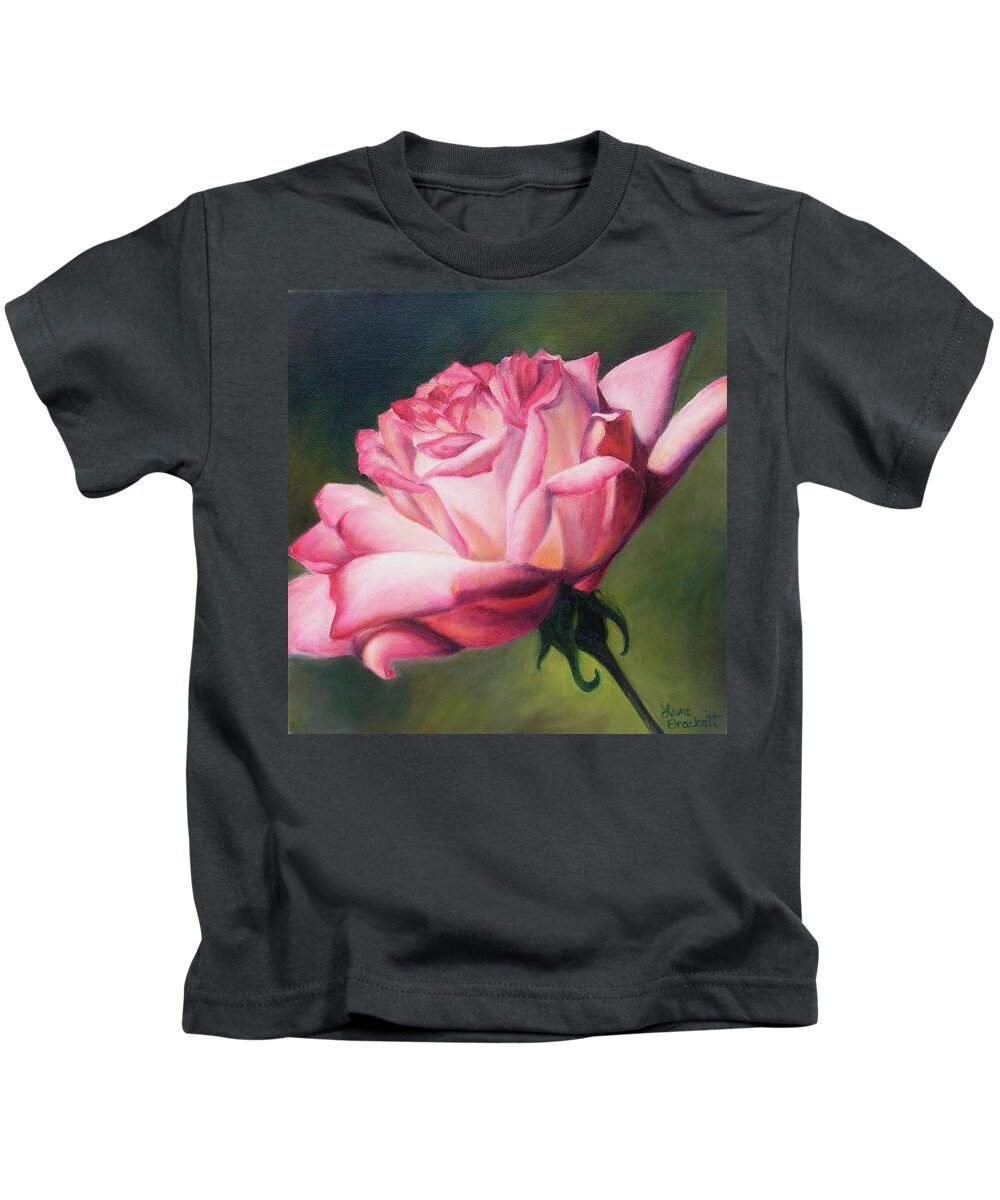 Nature Kids T-Shirt featuring the painting The Rose by Lori Brackett