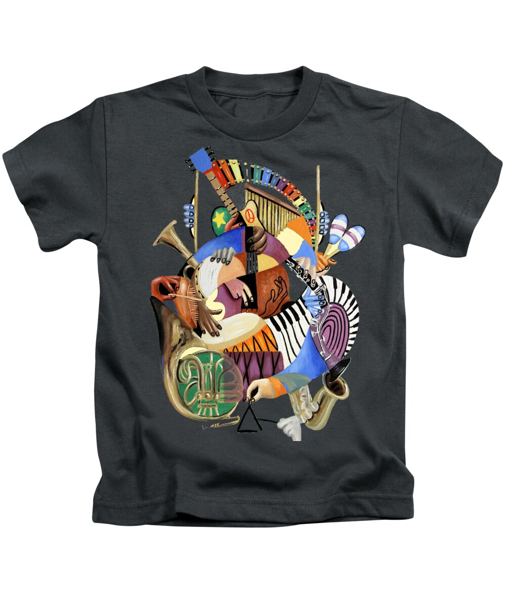 The Sounds Of Music Kids T-Shirt featuring the painting The Sound Of Music T-Shirt by Anthony Falbo