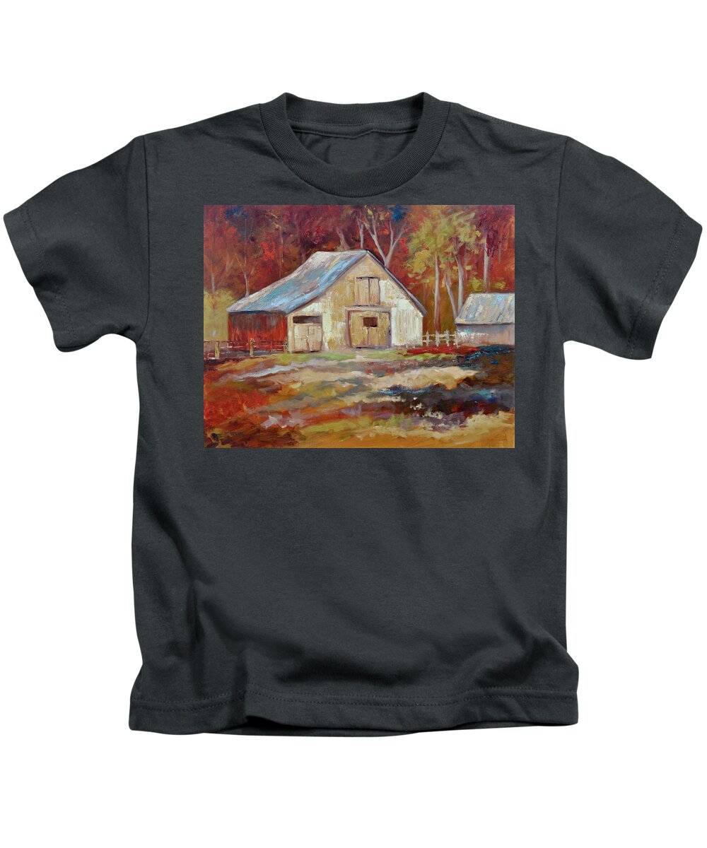 Barns Kids T-Shirt featuring the painting The Studio by Ginger Concepcion