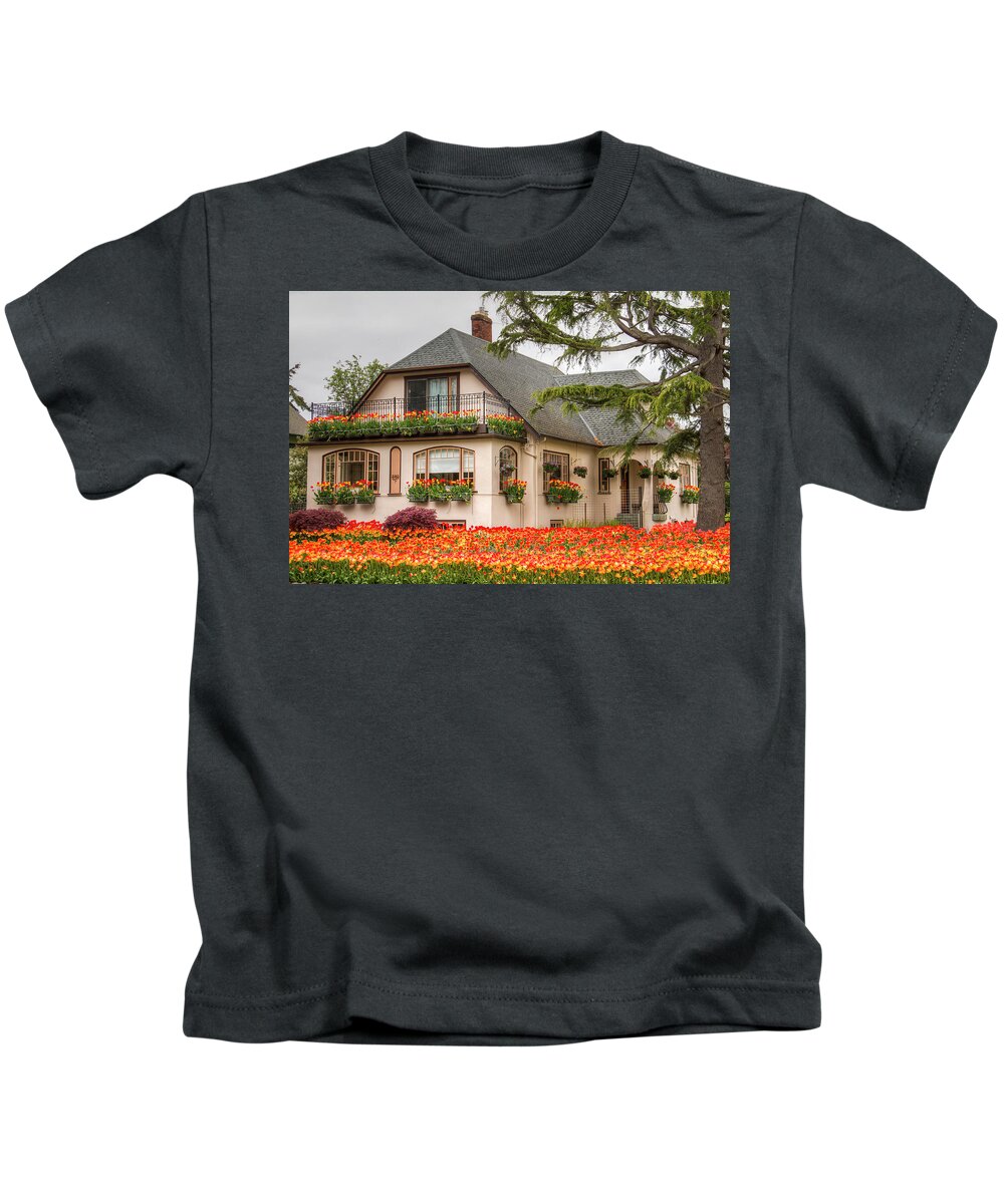 Flower Kids T-Shirt featuring the photograph The Tulip House by Kristina Rinell