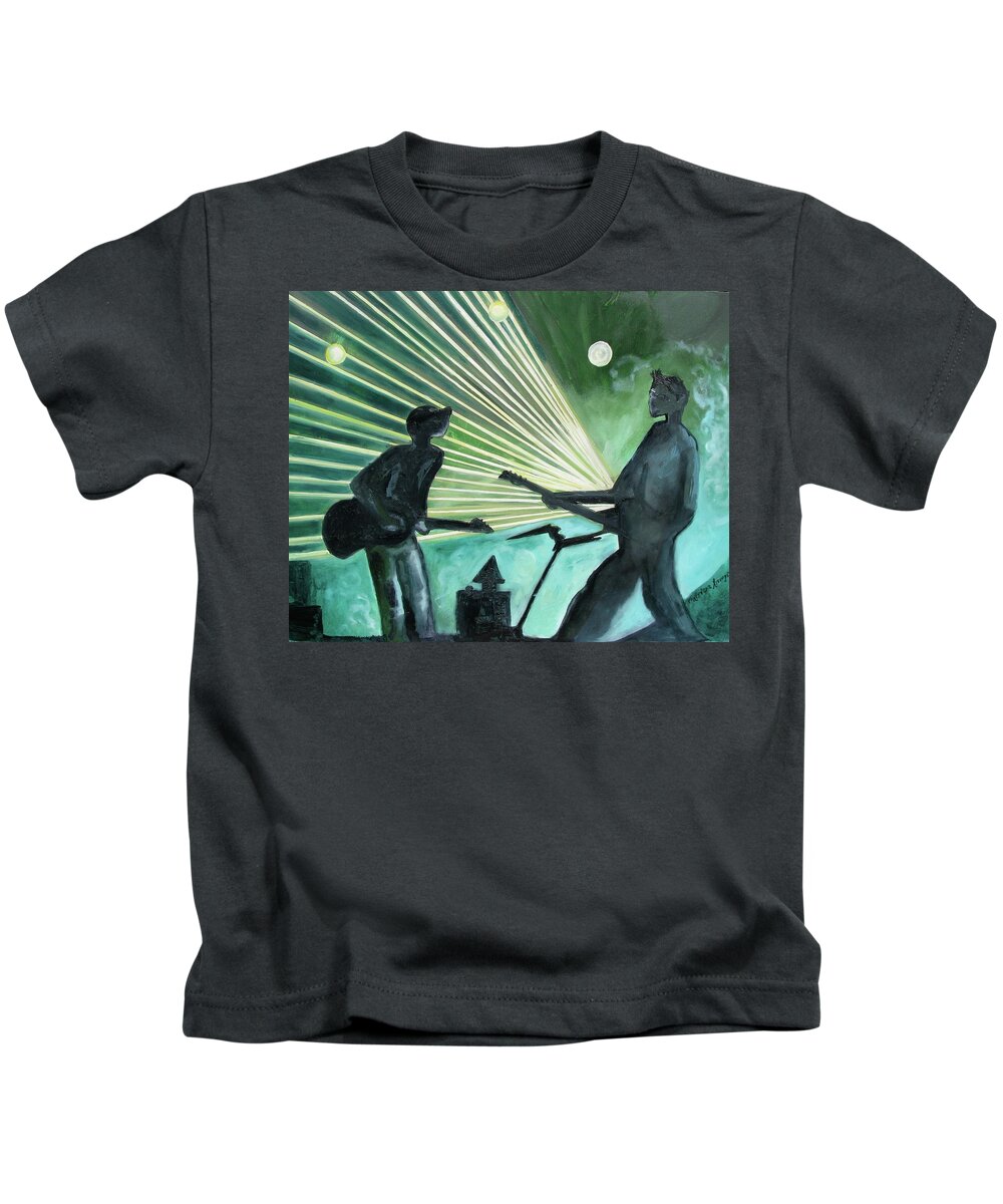 Music Kids T-Shirt featuring the painting The Um Experience number one by Patricia Arroyo