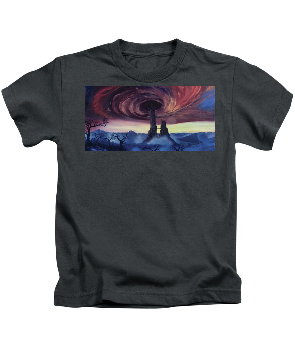 Landscape Kids T-Shirt featuring the painting The Vortex by Jennifer Walsh