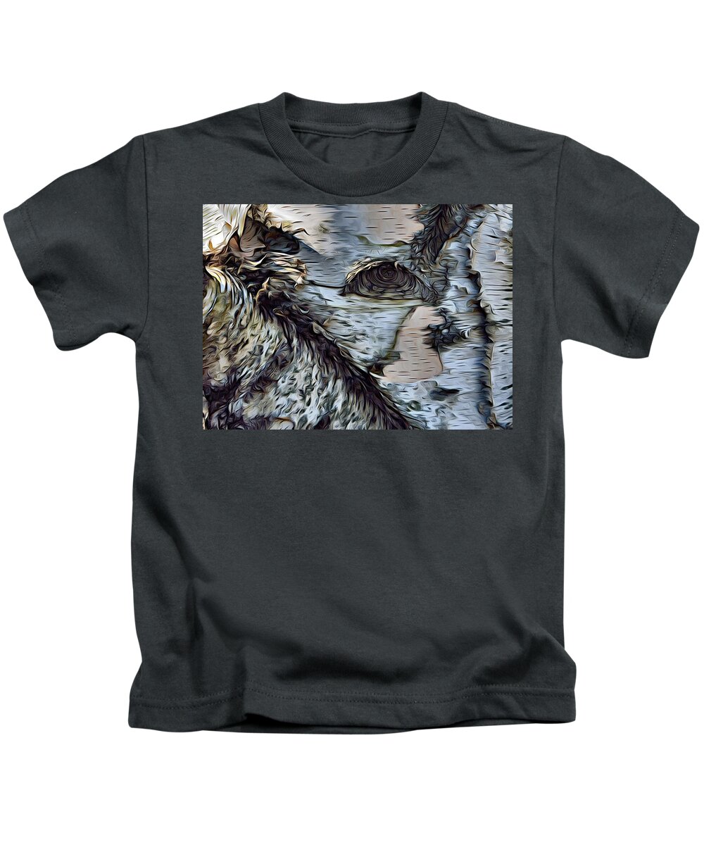 Tree Kids T-Shirt featuring the photograph The Watcher In The Wood by Mark Fuller