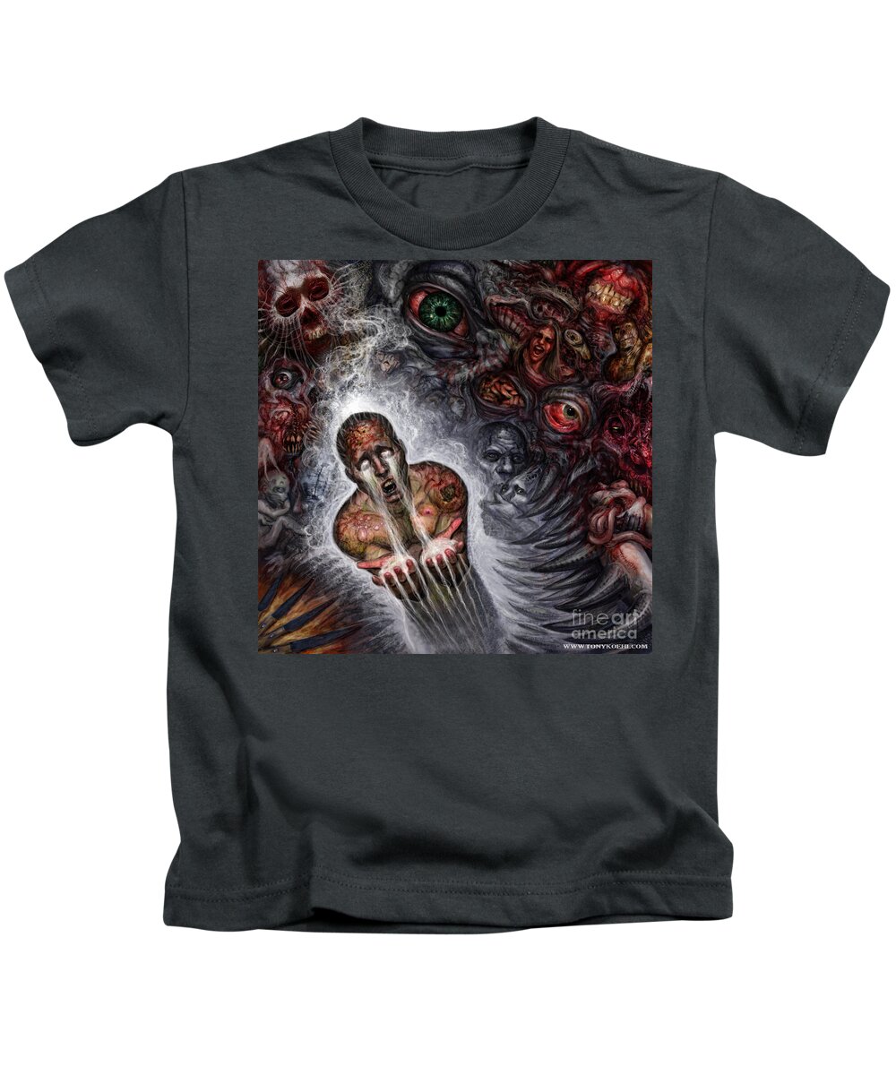 Tony Koehl Kids T-Shirt featuring the mixed media This Cant Be Real by Tony Koehl