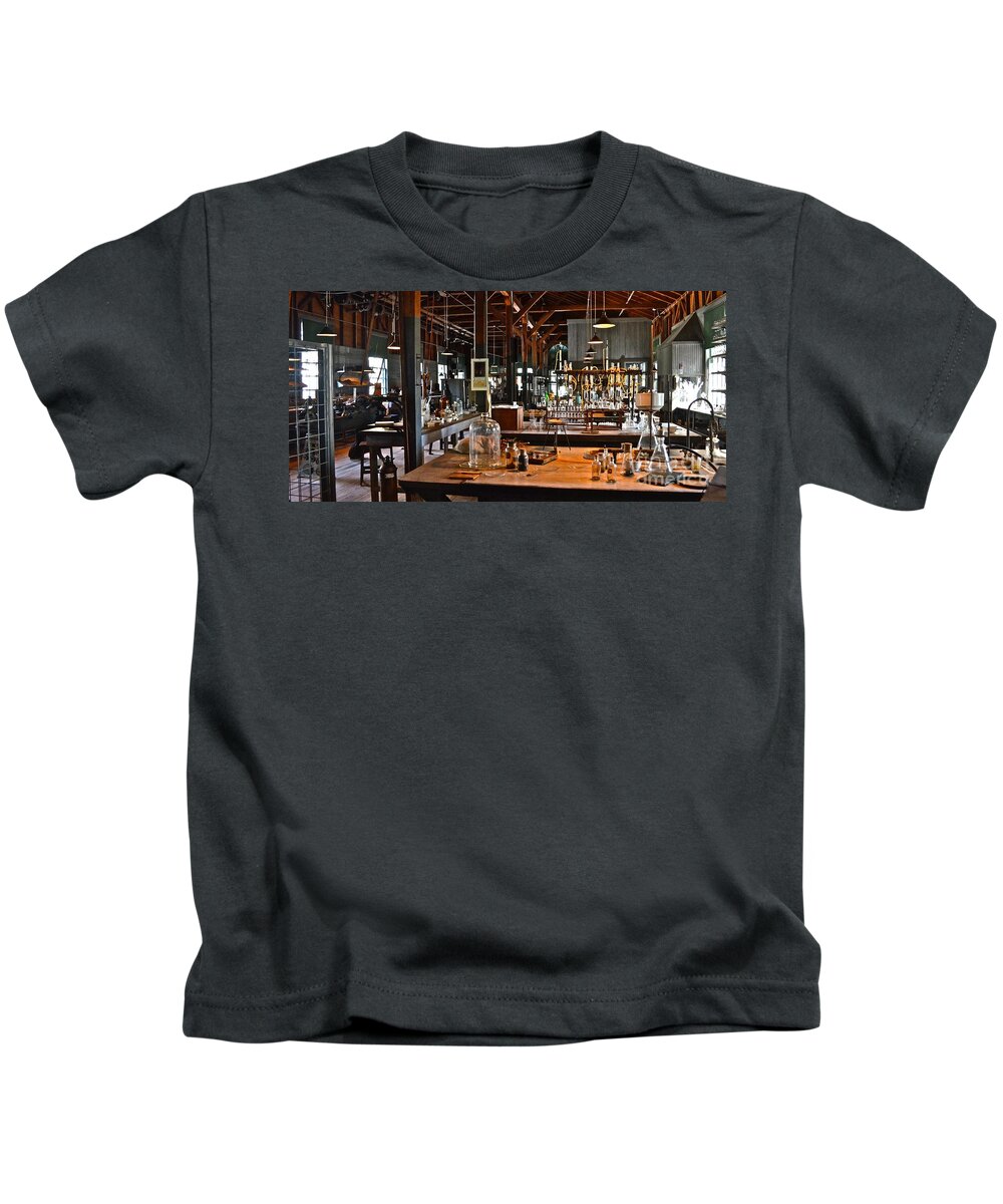 Thomas A. Edison Kids T-Shirt featuring the photograph Thomas Edison Lab, #3 by Ron Long