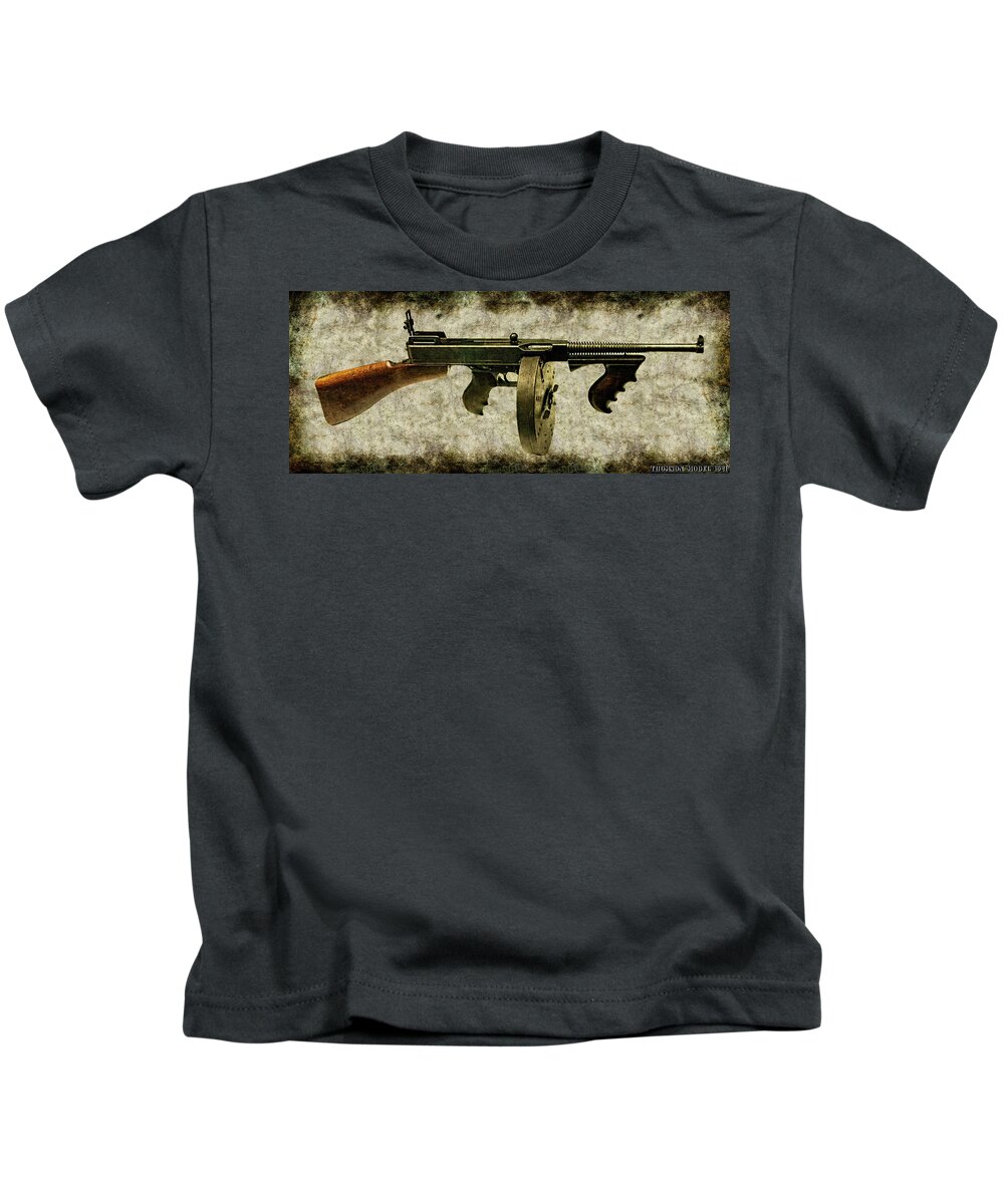Thompson Kids T-Shirt featuring the photograph Thompson submachine gun 1921 by Weston Westmoreland