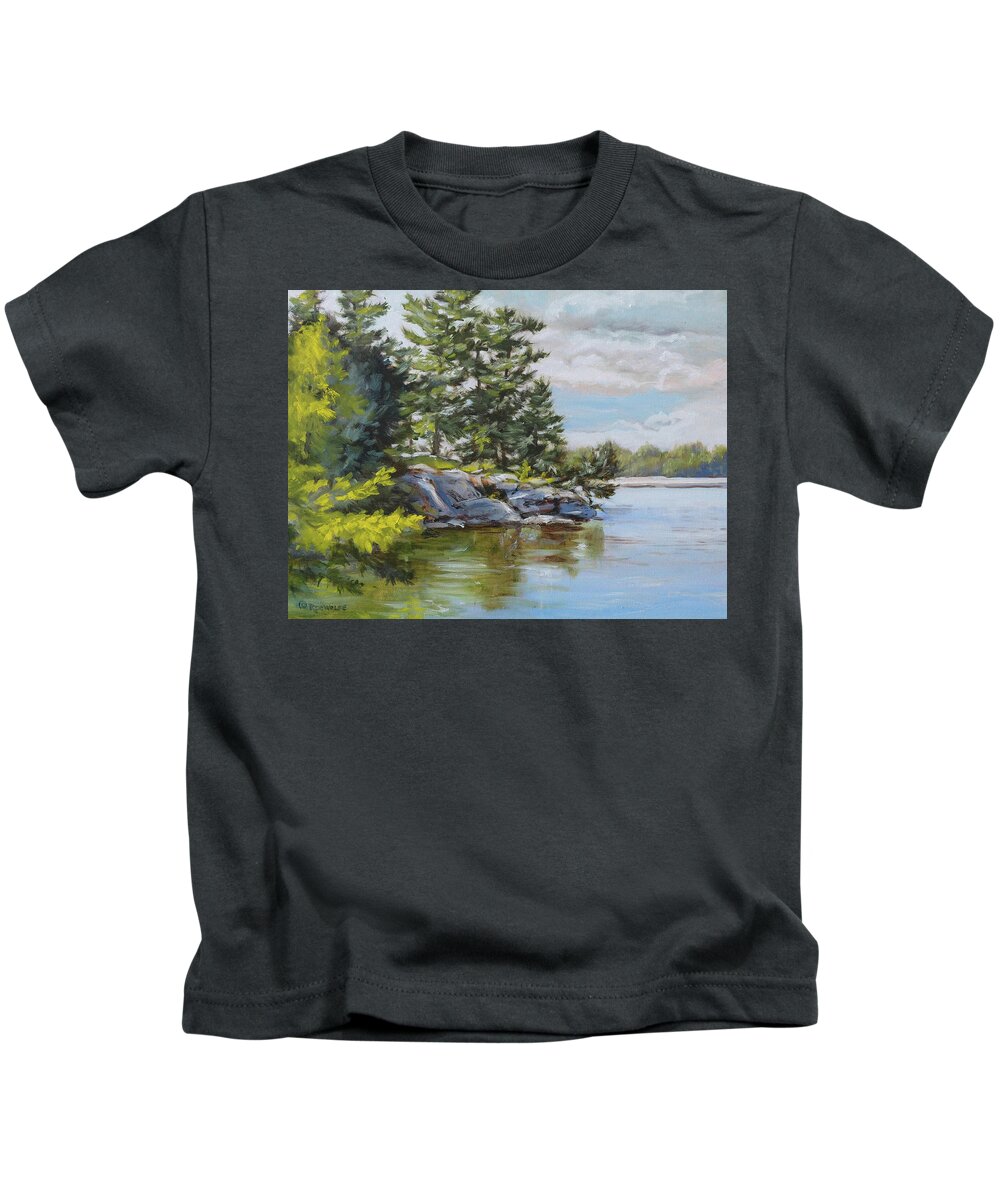 St. Lawrence Kids T-Shirt featuring the painting Thousand Islands by Richard De Wolfe
