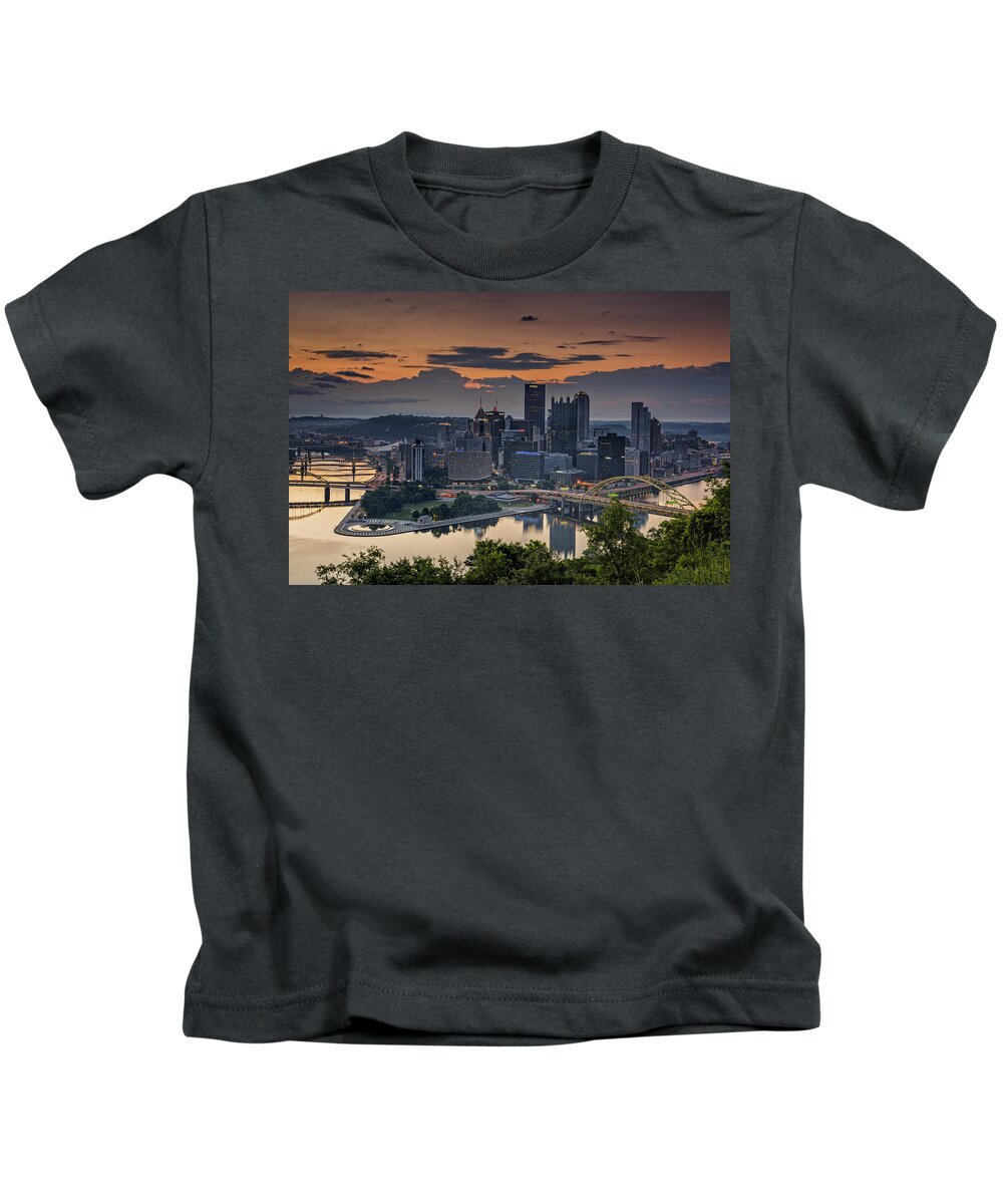 Pittsburgh Kids T-Shirt featuring the photograph Three Rivers Sunrise by Rick Berk