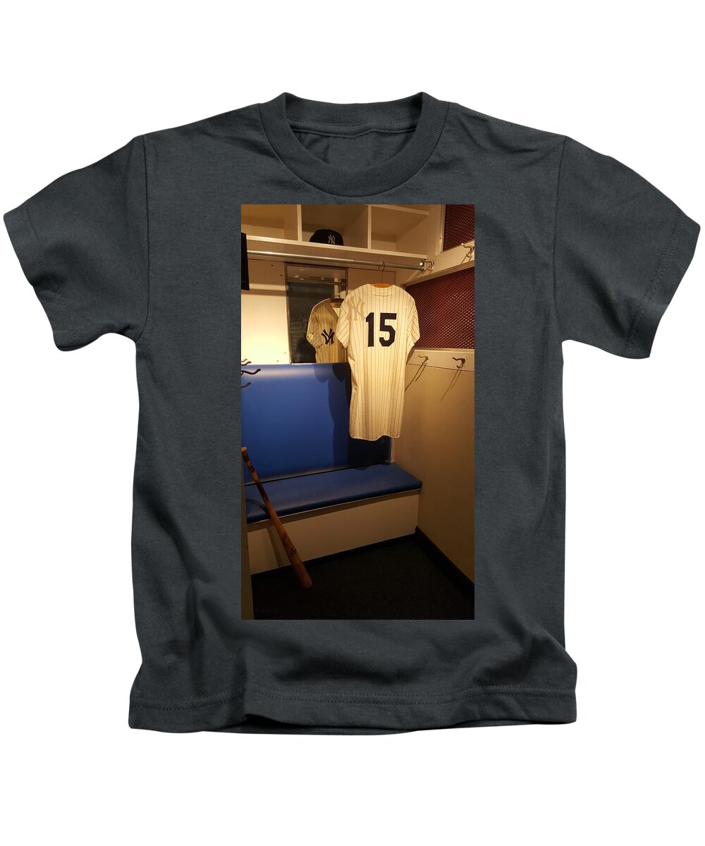 New York Yankee Captian Thurman Munson 15 Locker Kids T-Shirt by