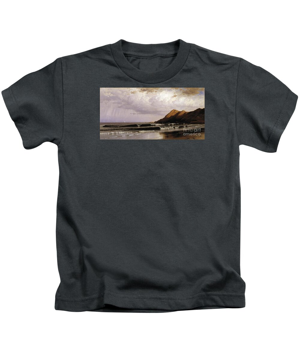 Alfred Bricher Kids T-Shirt featuring the painting Time and Tide by MotionAge Designs