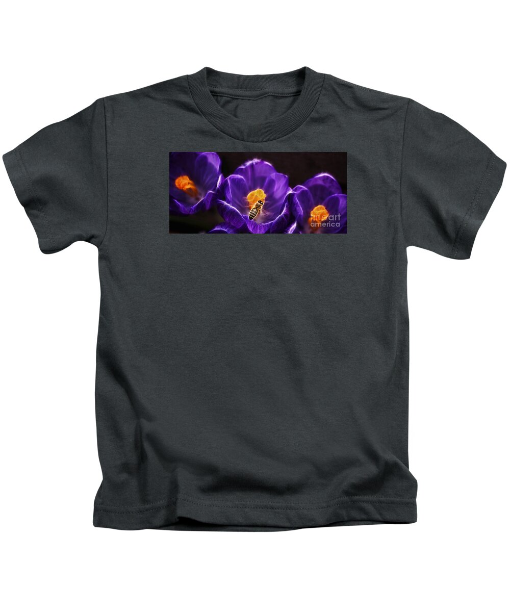 Bee Kids T-Shirt featuring the photograph Time For a Wee Nectar by Cameron Wood