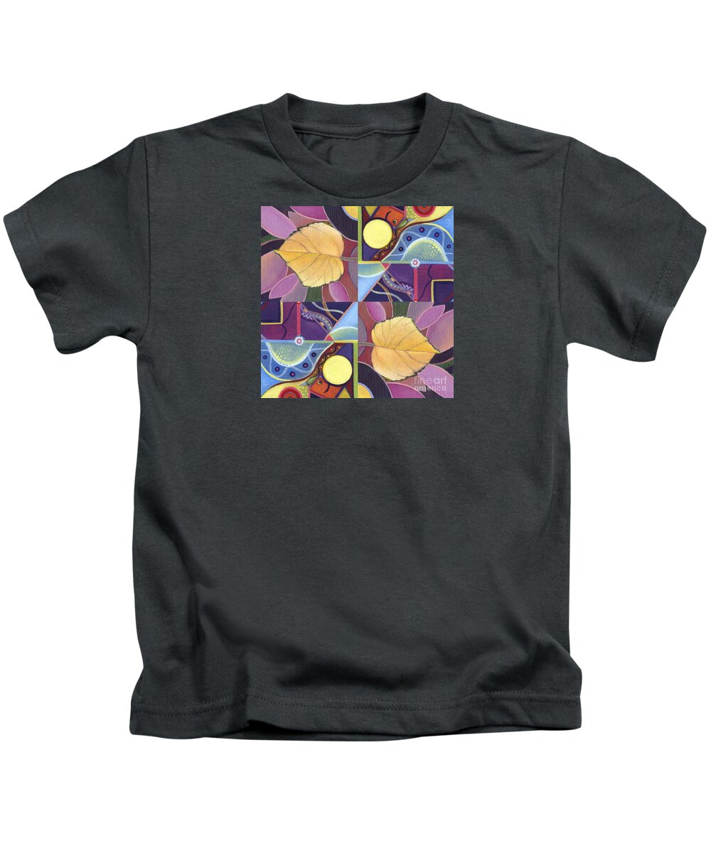 Beauty Kids T-Shirt featuring the painting Time Goes By - The Joy of Design Series Arrangement by Helena Tiainen