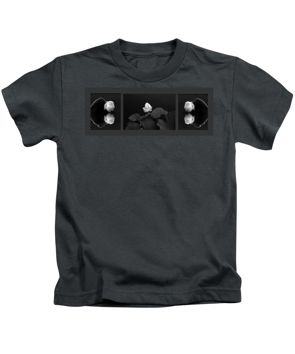 Lotus Kids T-Shirt featuring the photograph Tonal Study Triptych II by Jessica Jenney