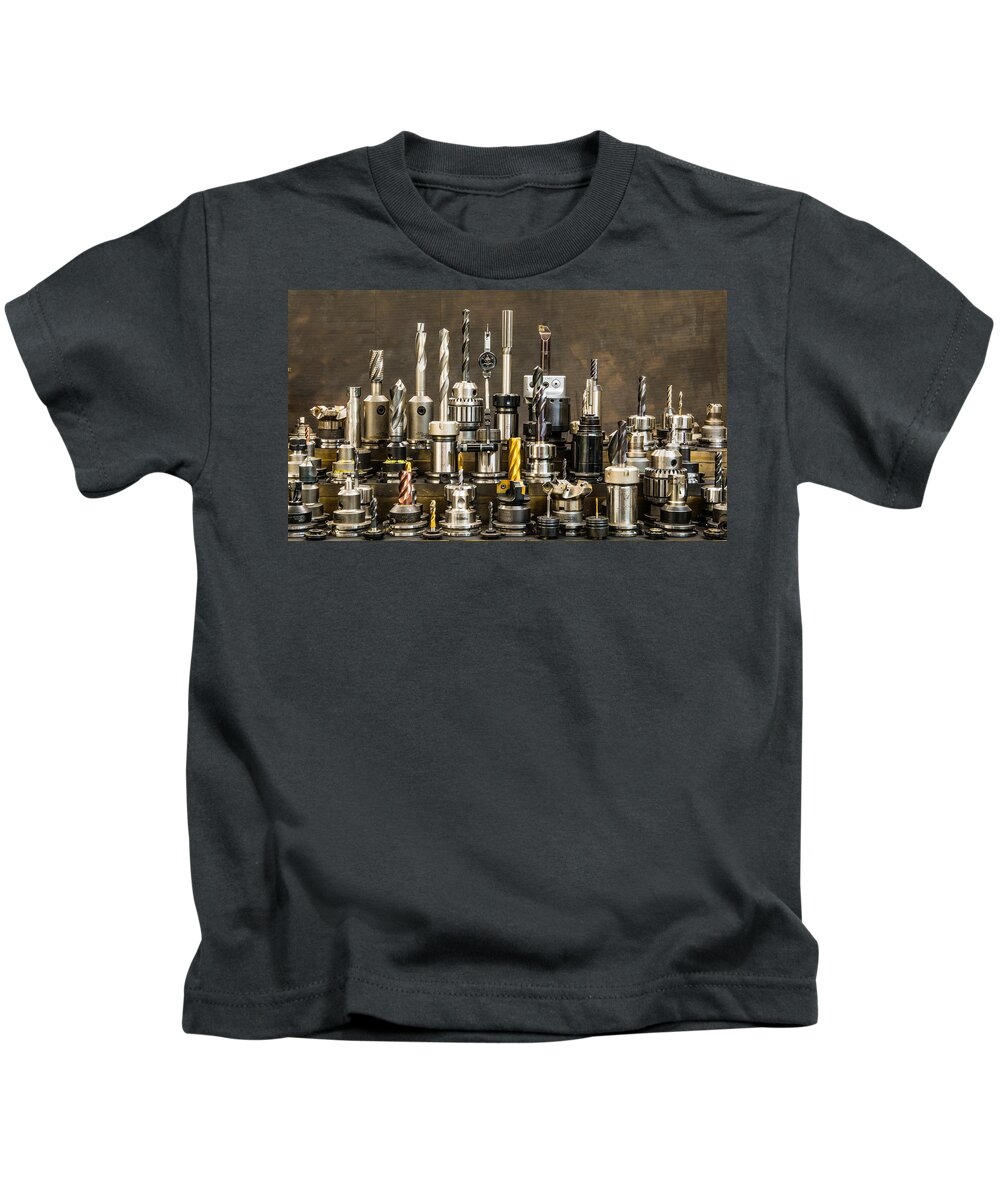 Freidlund Kids T-Shirt featuring the photograph Toolmakers Cutting Tools by Paul Freidlund