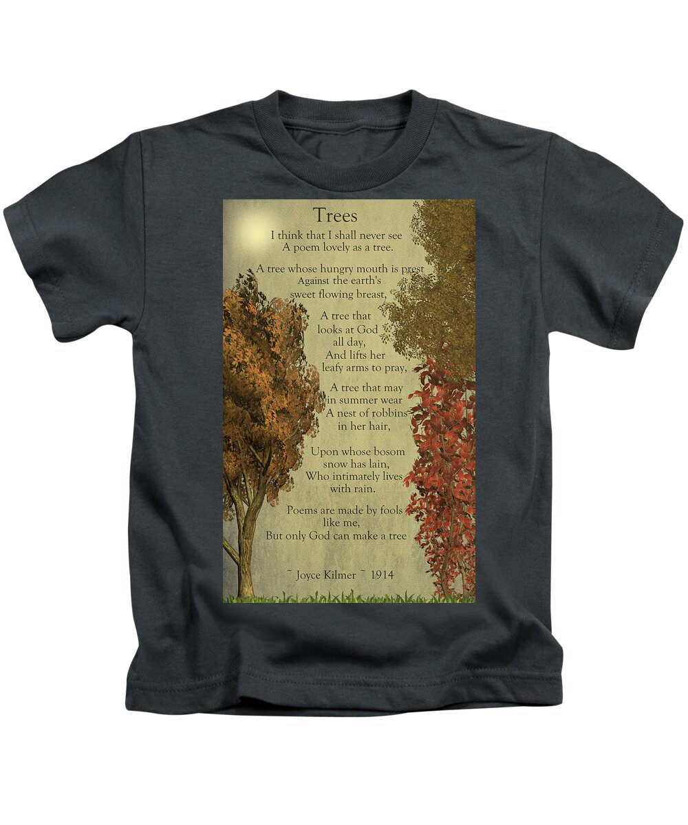 Trees Kids T-Shirt featuring the mixed media Trees by David Dehner