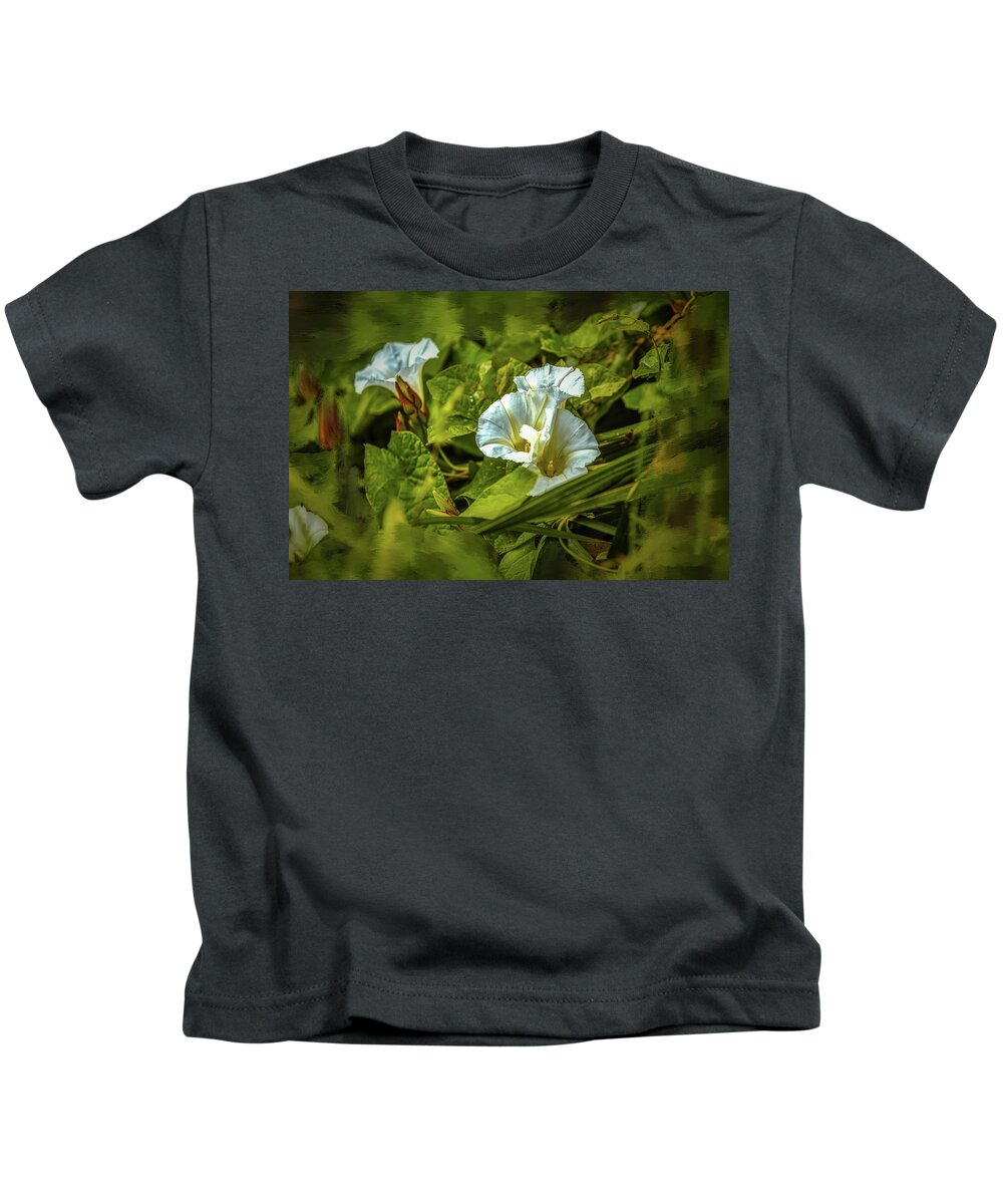Bindweed Kids T-Shirt featuring the photograph Triple white #g5 by Leif Sohlman