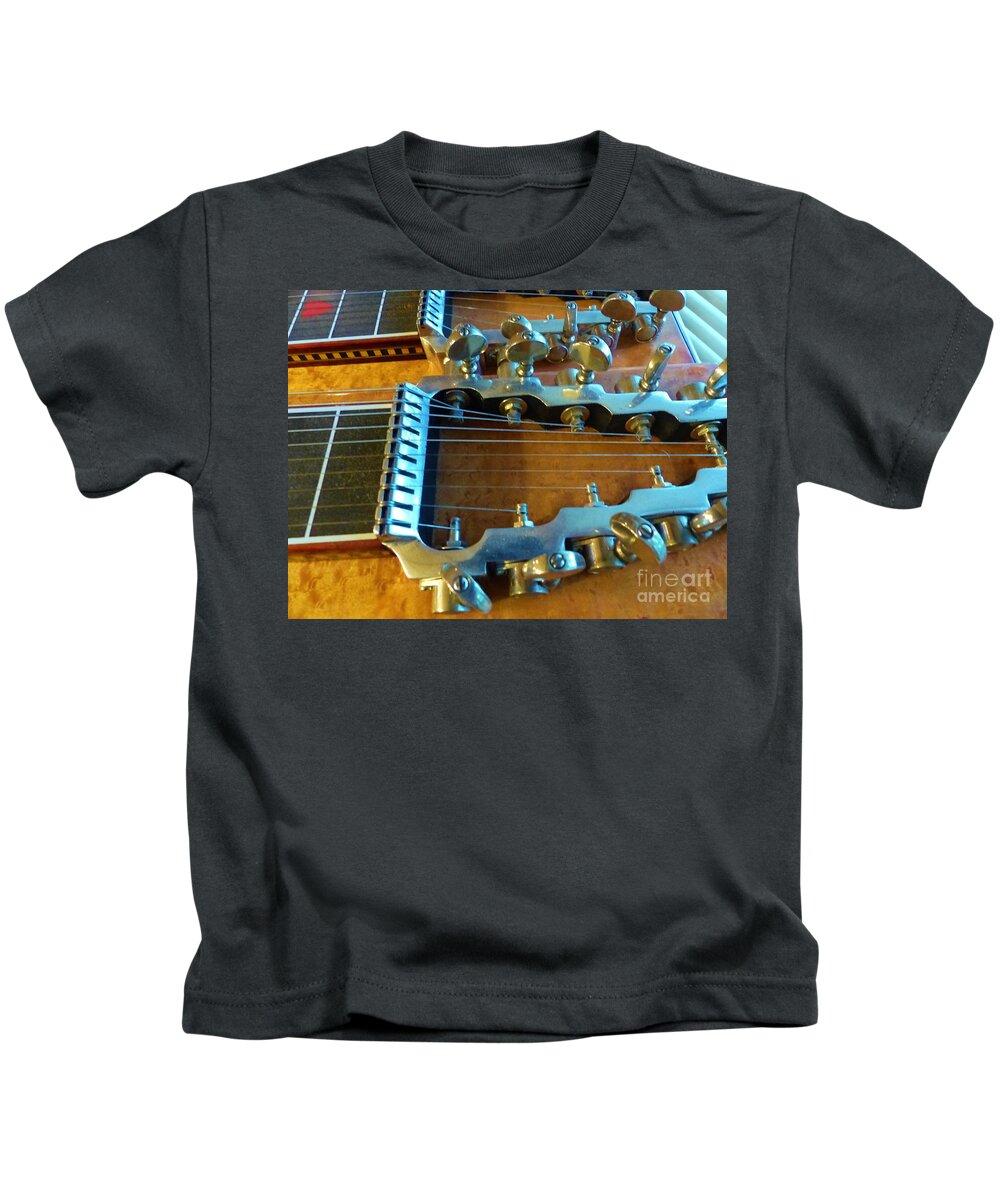 Vintage Unknow Kids T-Shirt featuring the photograph Tuning Pegs on Sho-Bud Pedal Steel Guitar by Rosanne Licciardi