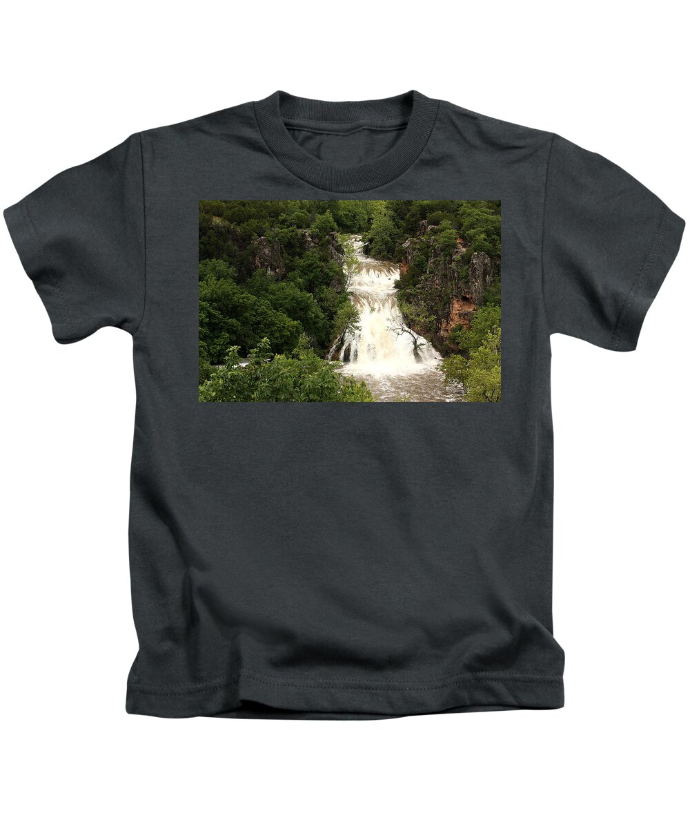 Nature Kids T-Shirt featuring the photograph Turner Falls Waterfall by Sheila Brown