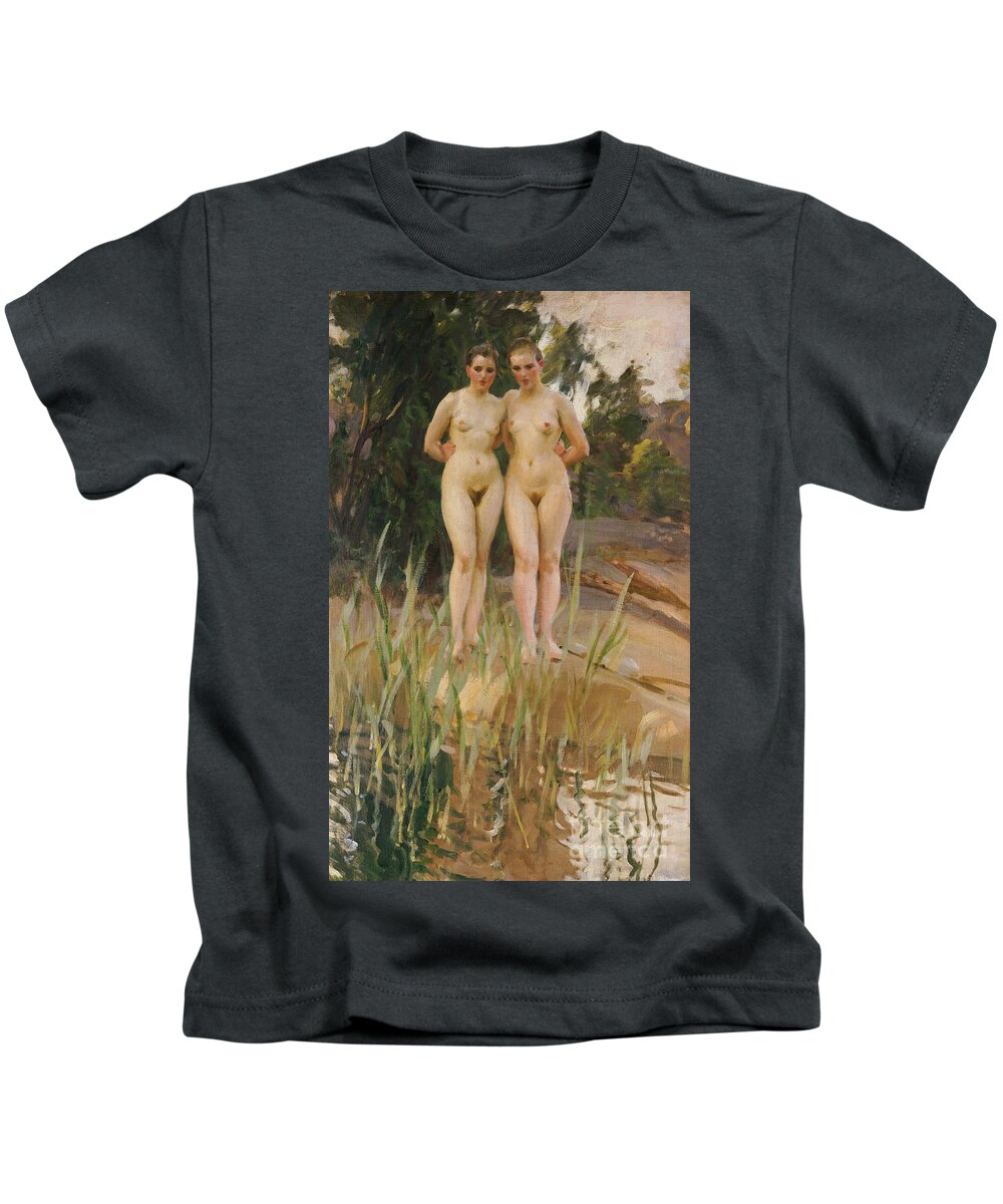 Nude Kids T-Shirt featuring the painting Two Friends by Anders Leonard Zorn