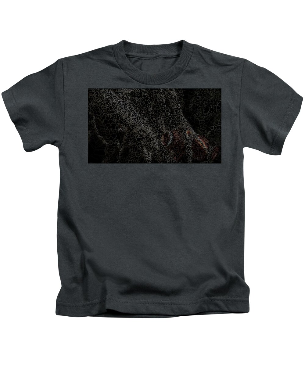 Vorotrans Kids T-Shirt featuring the digital art Two hands on the piano by Stephane Poirier