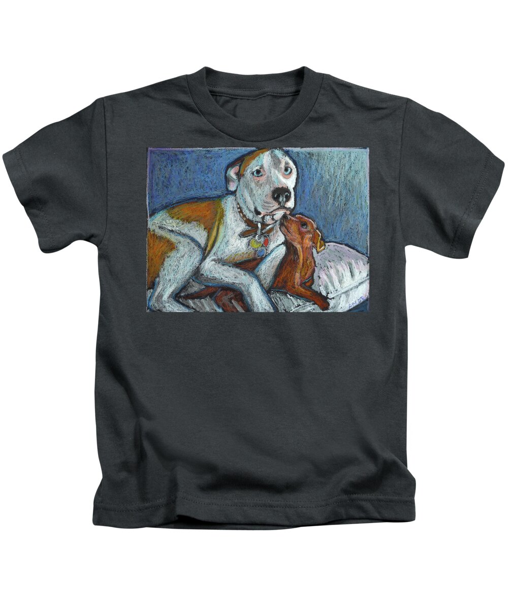  Kids T-Shirt featuring the painting Two in the Bed by Ande Hall