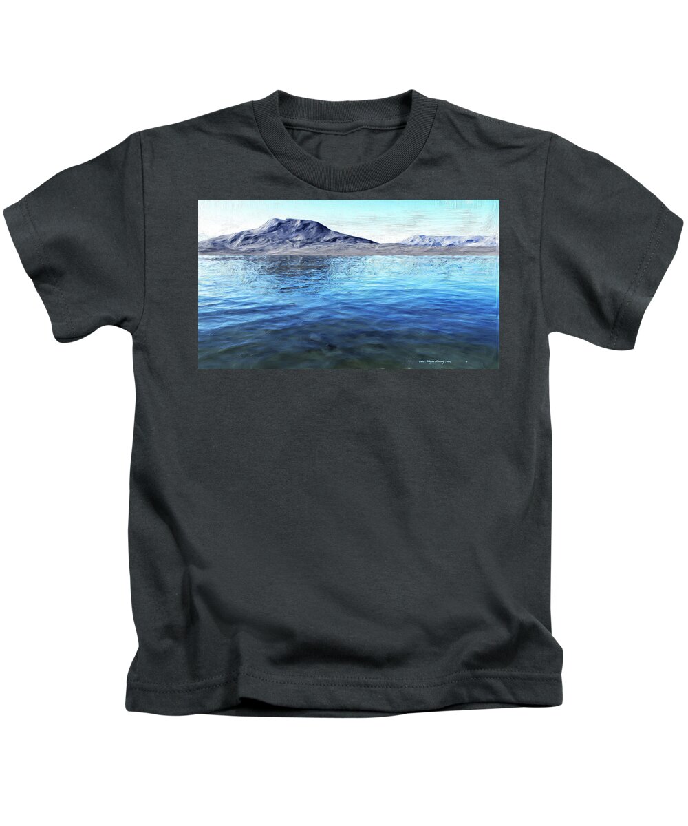 Two Lakes Provincial Park Kids T-Shirt featuring the painting Two Lakes by Wayne Bonney