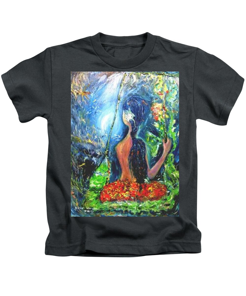  Kids T-Shirt featuring the painting Under the sea by Wanvisa Klawklean