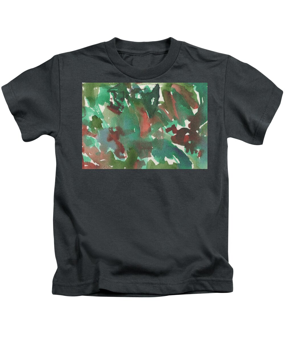 Green Kids T-Shirt featuring the painting Undercover Life by Marcy Brennan