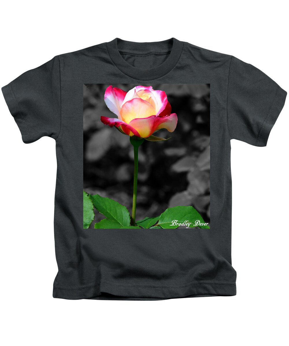 Pink And White Rose Kids T-Shirt featuring the photograph Unity Stands Out by Bradley Dever