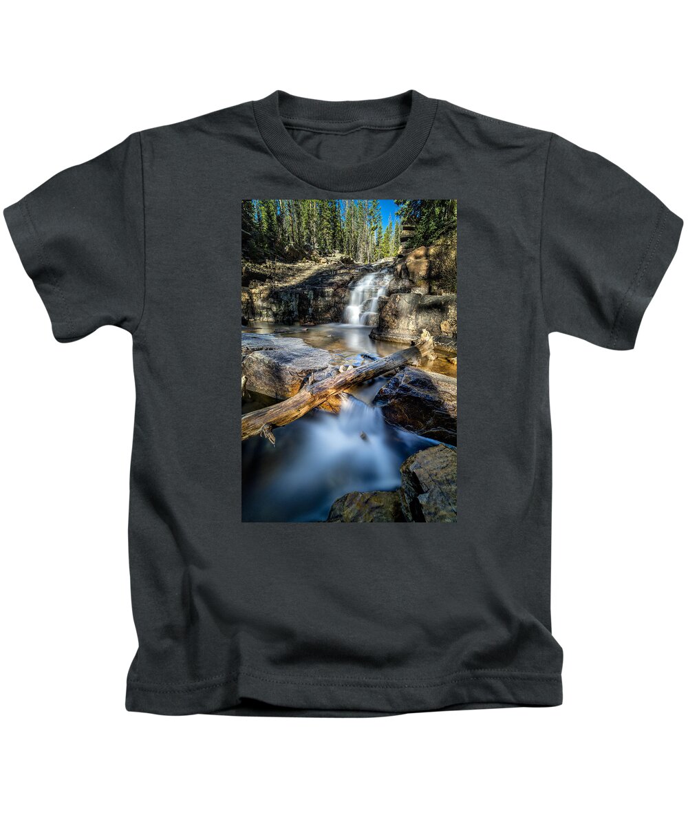 Waterfalls Kids T-Shirt featuring the photograph Upper Provo River Falls by Michael Ash