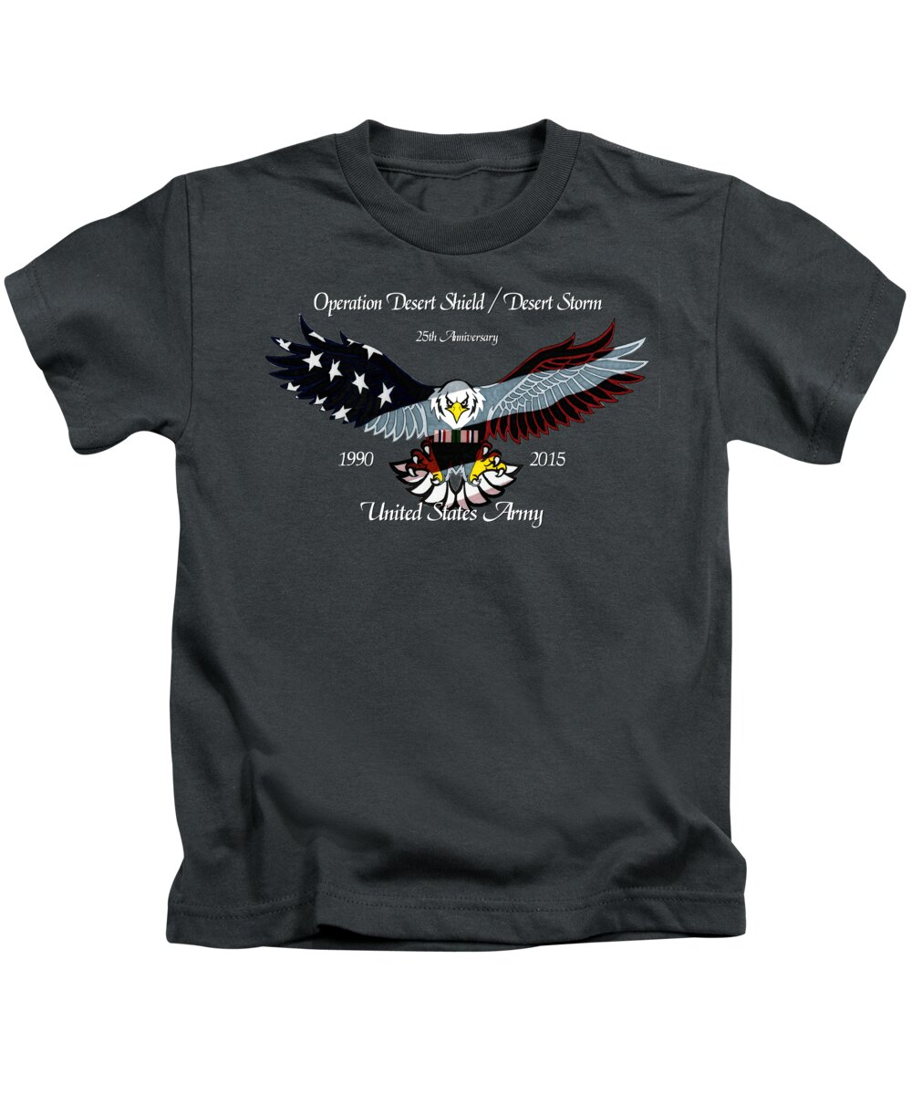United Kids T-Shirt featuring the drawing US Army Desert Storm by Bill Richards