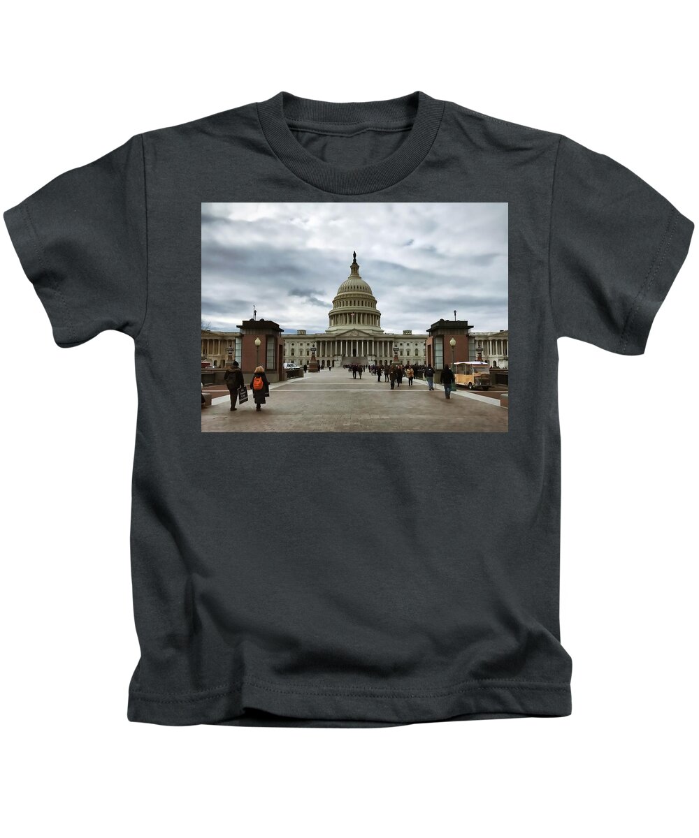 Capitol Kids T-Shirt featuring the photograph U.S. Capitol Building by Chris Montcalmo