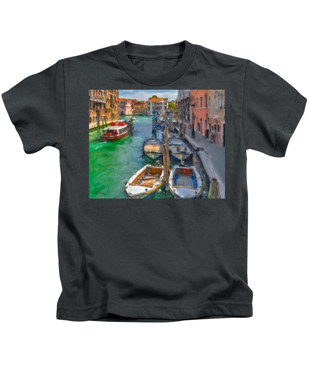 Green Venetian Lagoon Kids T-Shirt featuring the photograph Venezia. Cannaregio by Juan Carlos Ferro Duque