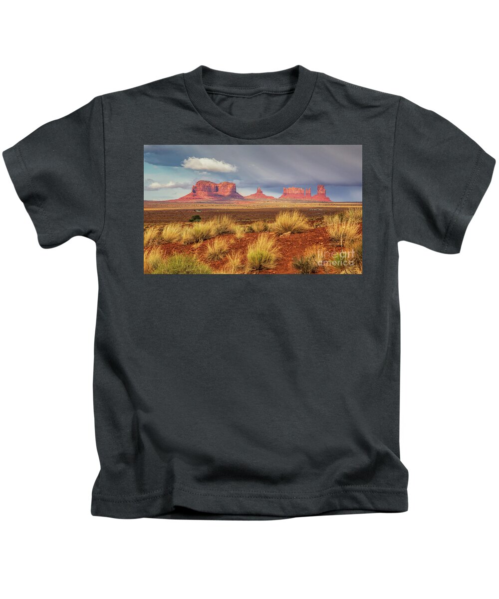 Monument Valley Kids T-Shirt featuring the photograph View of Monument Valley by Mimi Ditchie