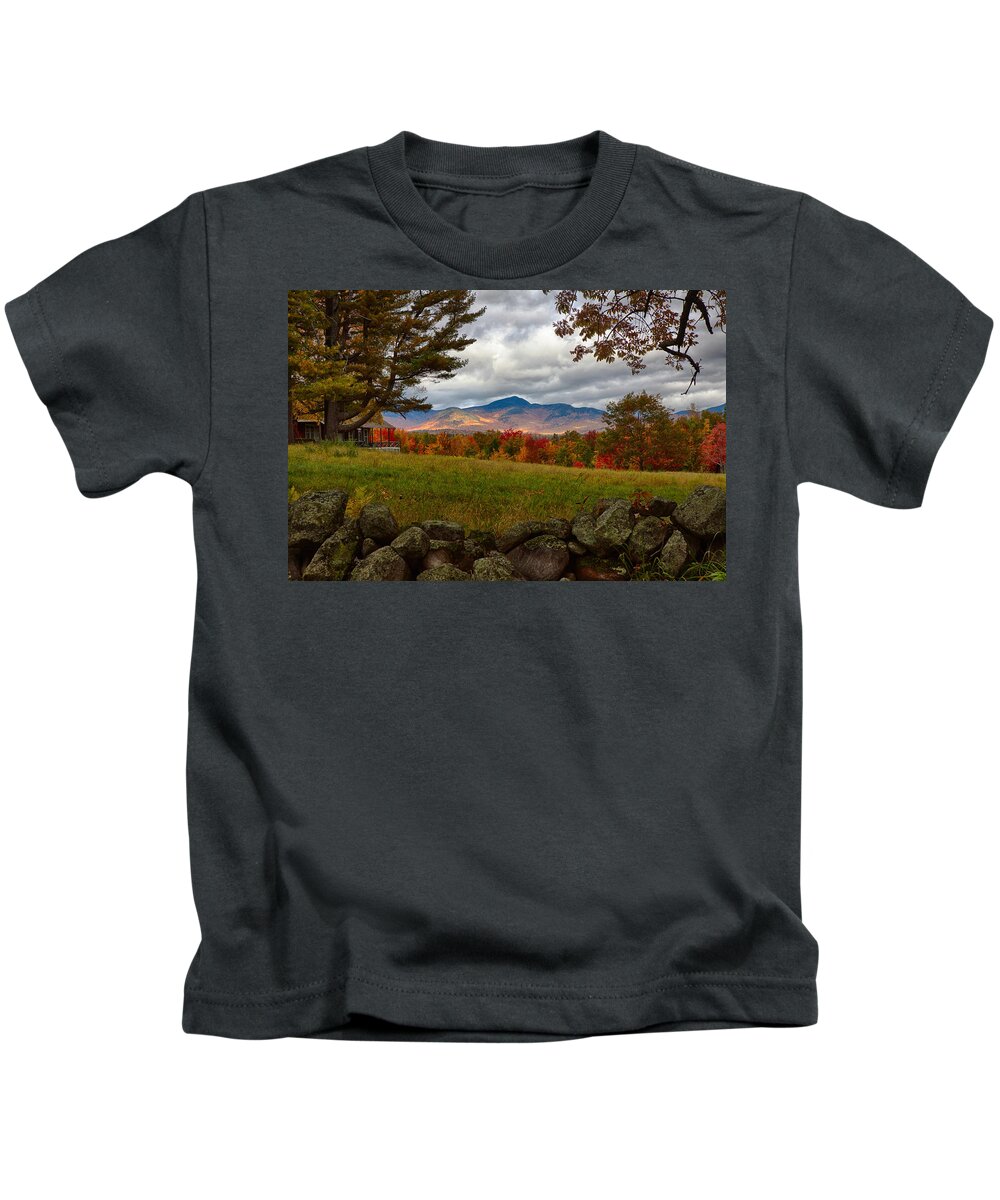 Chocorua Fall Colors Kids T-Shirt featuring the photograph View of the White Mountains by Jeff Folger