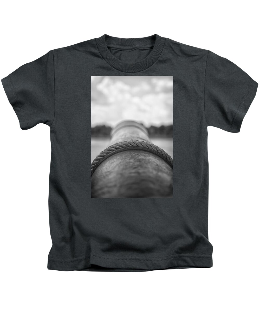 Galleon Kids T-Shirt featuring the photograph View Through the Gun Port by Bob Decker