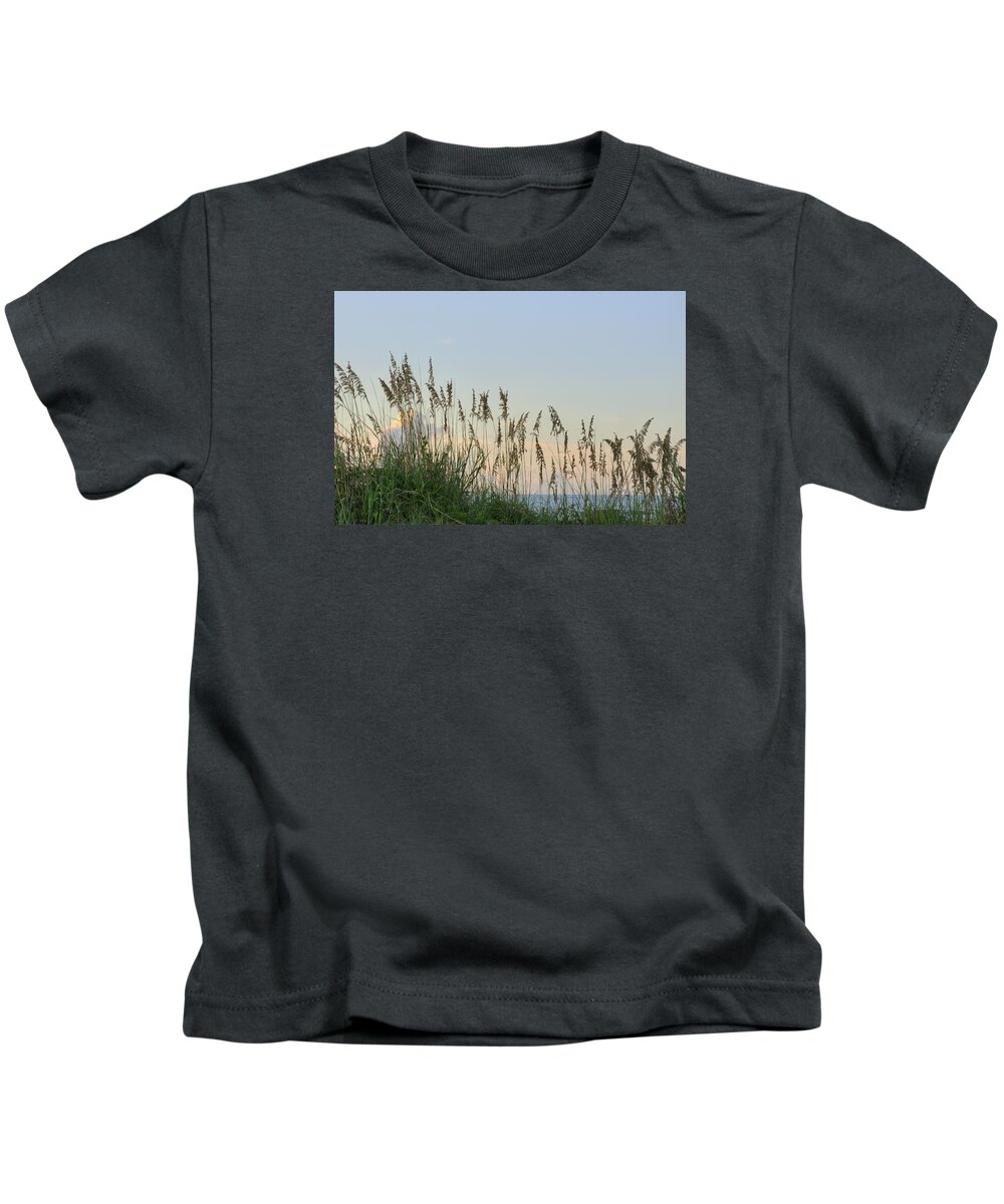 Sea Oats Kids T-Shirt featuring the photograph View Through the Sea Oats by Bradford Martin
